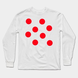 Red on White Polka Dots Long Sleeve T-Shirt